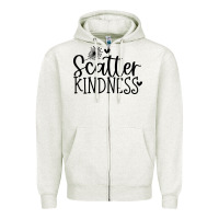 Oatmeal Heather kindness Zipper Hoodie - Unal Design