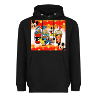 Black cartoon characters coffee cups Heavyweight Hoodie - Zillion Design Studio