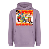 Lavender cartoon characters coffee cups Heavyweight Hoodie - Zillion Design Studio