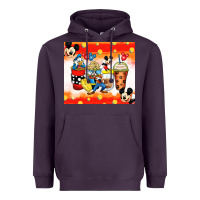 Plum cartoon characters coffee cups Heavyweight Hoodie - Zillion Design Studio