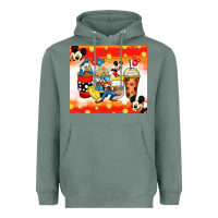 Cartoon Characters Coffee Cups Heavyweight Hoodie | Teevron