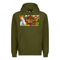 (preview)baby Goats And Sunflower And Cactus With Cowhide License Plat Premium Hoodie | Teevron