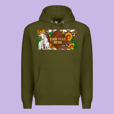 (preview)baby Goats And Sunflower And Cactus With Cowhide License Plat Premium Hoodie Designed By Artiststas