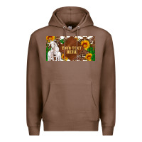 Chestnut (preview)baby goats and sunflower and cactus with cowhide license plat Premium Hoodie - Artiststas