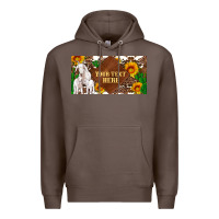 Coffee (preview)baby goats and sunflower and cactus with cowhide license plat Premium Hoodie - Artiststas
