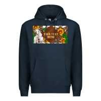 Navy (preview)baby goats and sunflower and cactus with cowhide license plat Premium Hoodie - Artiststas