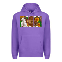 Purple (preview)baby goats and sunflower and cactus with cowhide license plat Premium Hoodie - Artiststas