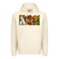Sandshell (preview)baby goats and sunflower and cactus with cowhide license plat Premium Hoodie - Artiststas