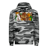 Slate Camo (preview)baby goats and sunflower and cactus with cowhide license plat Premium Hoodie - Artiststas