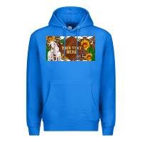 True Royal (preview)baby goats and sunflower and cactus with cowhide license plat Premium Hoodie - Artiststas