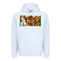 White (preview)baby goats and sunflower and cactus with cowhide license plat Premium Hoodie - Artiststas