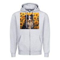 Heather Grey australian shepherd Zipper Hoodie - Unal Design