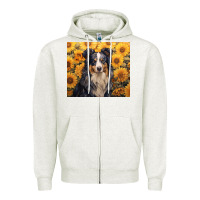 Oatmeal Heather australian shepherd Zipper Hoodie - Unal Design
