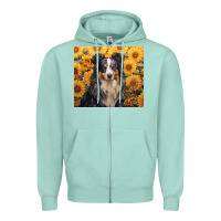 Seafoam australian shepherd Zipper Hoodie - Unal Design
