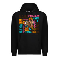 Black nana nana nana with hearts Premium Hoodie - AdoDesignShop