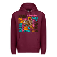 Burgundy nana nana nana with hearts Premium Hoodie - AdoDesignShop
