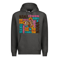 Charcoal Heather nana nana nana with hearts Premium Hoodie - AdoDesignShop
