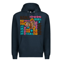 Navy nana nana nana with hearts Premium Hoodie - AdoDesignShop