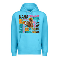 Ocean Blue nana nana nana with hearts Premium Hoodie - AdoDesignShop