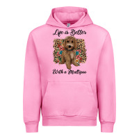 Fuchsia Pink life is better with a maltipoo Urban Hoodie - BarkalooDesign