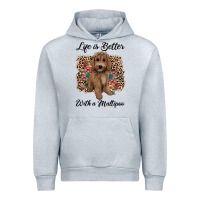 Heather Grey life is better with a maltipoo Urban Hoodie - BarkalooDesign