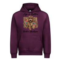 Mauve Wine life is better with a maltipoo Urban Hoodie - BarkalooDesign