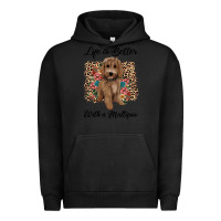 Pigment Black life is better with a maltipoo Urban Hoodie - BarkalooDesign