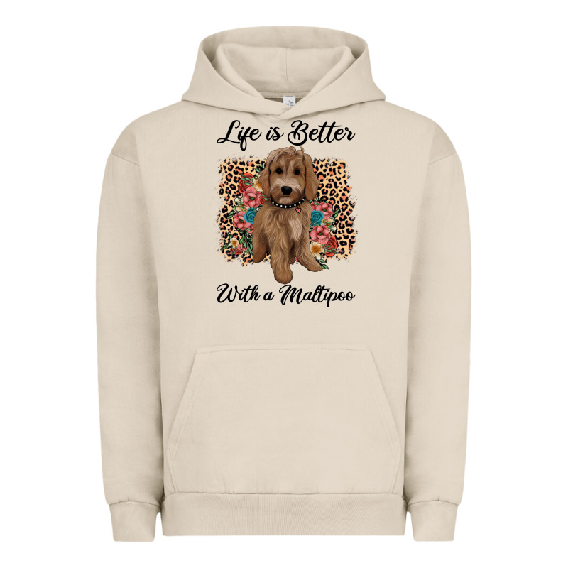 Life Is Better With A Maltipoo Urban Hoodie by BarkalooDesign | Teevron