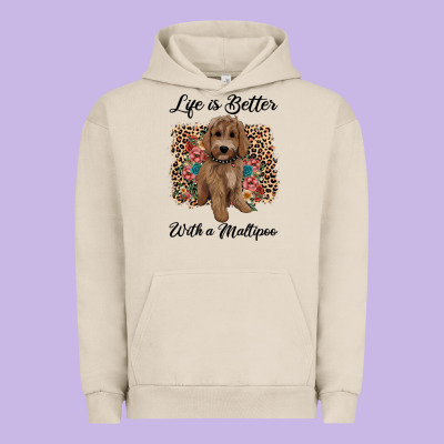 Life Is Better With A Maltipoo Urban Hoodie Designed By Barkaloodesign
