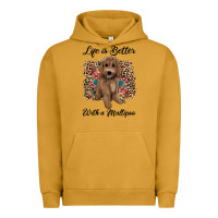 Pigment Peanut Butter life is better with a maltipoo Urban Hoodie - BarkalooDesign