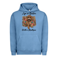 Pigment Pebble Blue life is better with a maltipoo Urban Hoodie - BarkalooDesign