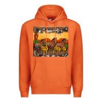 Carrot western horses and  sunset with sunflowers Premium Hoodie - Artiststas