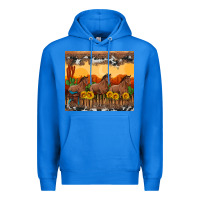 True Royal western horses and  sunset with sunflowers Premium Hoodie - Artiststas