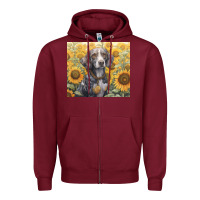 Burgundy beagle Zipper Hoodie - Unal Design