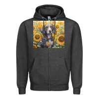 Charcoal Heather beagle Zipper Hoodie - Unal Design