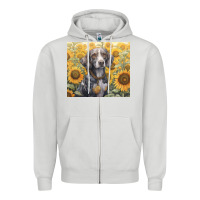 Dove Grey beagle Zipper Hoodie - Unal Design