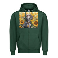 Sports Green beagle Zipper Hoodie - Unal Design