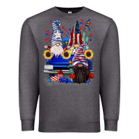 Charcoal Heather 4th of July gnomes truck Premium Sweatshirt - CowGirlArtShop