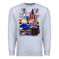 Heather Grey 4th of July gnomes truck Premium Sweatshirt - CowGirlArtShop