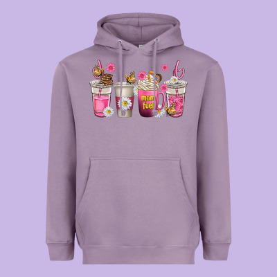 Mom Fuel Coffee Cups Heavyweight Hoodie Designed By Texasbilliewilder