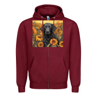 Burgundy black lab Zipper Hoodie - Unal Design