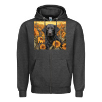 Charcoal Heather black lab Zipper Hoodie - Unal Design