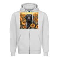 Dove Grey black lab Zipper Hoodie - Unal Design