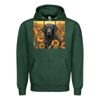 Sports Green black lab Zipper Hoodie - Unal Design