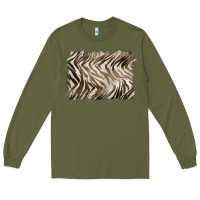 Army Green brown zebra pattern background Long Sleeve Tee - BarkalooDesign
