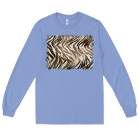 Colony Blue brown zebra pattern background Long Sleeve Tee - BarkalooDesign