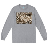 Heather Grey brown zebra pattern background Long Sleeve Tee - BarkalooDesign