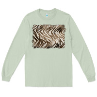 Matcha brown zebra pattern background Long Sleeve Tee - BarkalooDesign