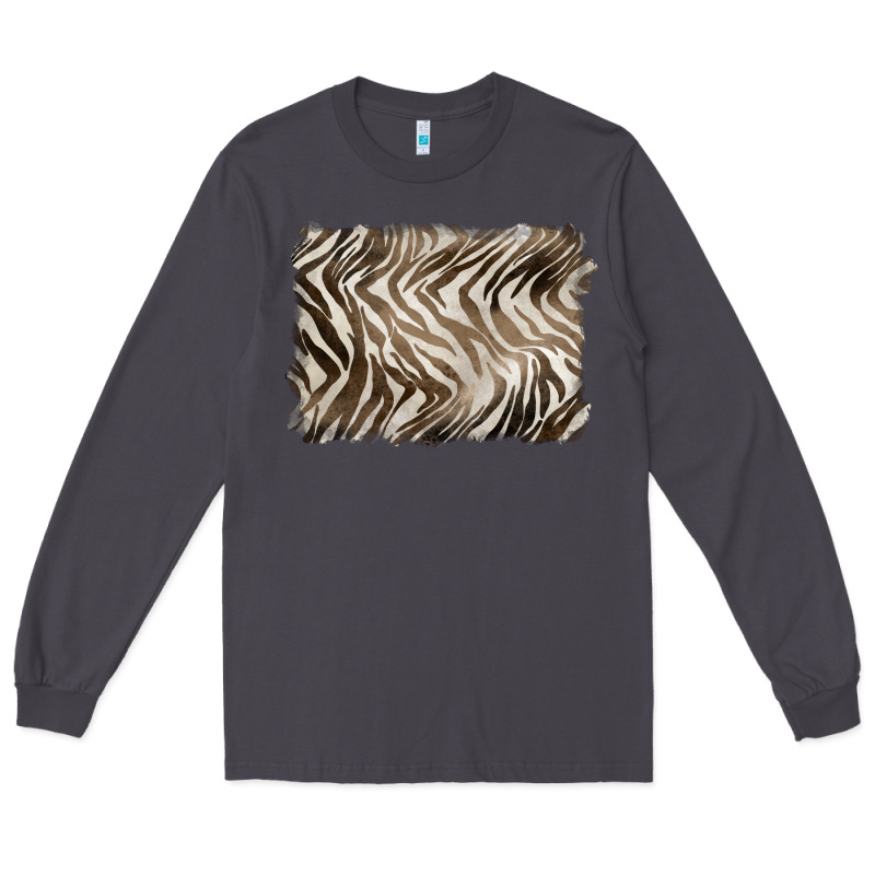 Brown Zebra Pattern Background Long Sleeve Tee by BarkalooDesign | Teevron
