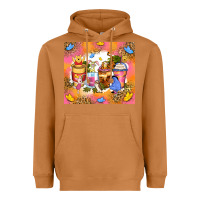 Meerkat cartoon characters coffee cups Heavyweight Hoodie - Zillion Design Studio